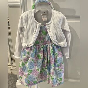 Tommy Bahama White Cardigan with Pastel Hydrangea Dress